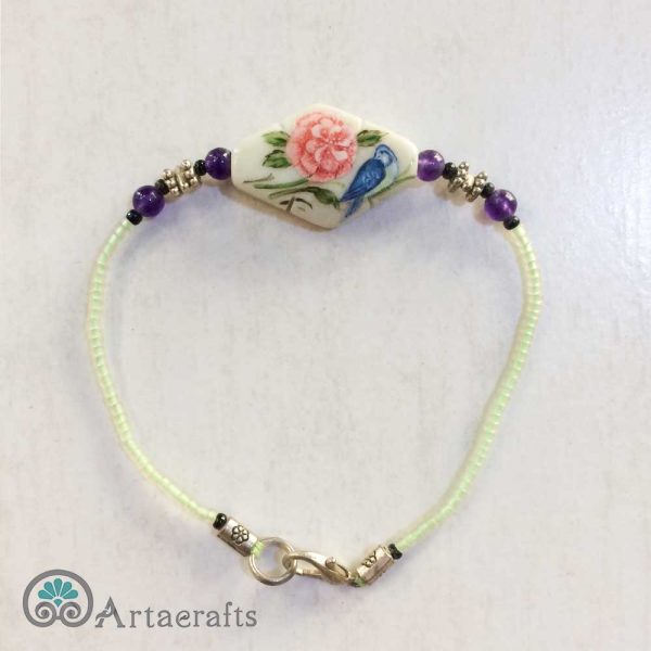 Bracelet with miniature painting