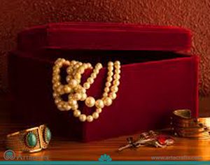 A jewelry box with jewelry inside it