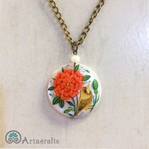 Flower and Bird Necklace